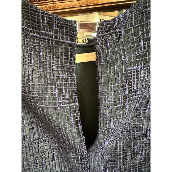 Grey by Jason Wu Navy Green Contrast Stitch Crew Sleeveless Dress Small/Medium - Picture 5 of 7